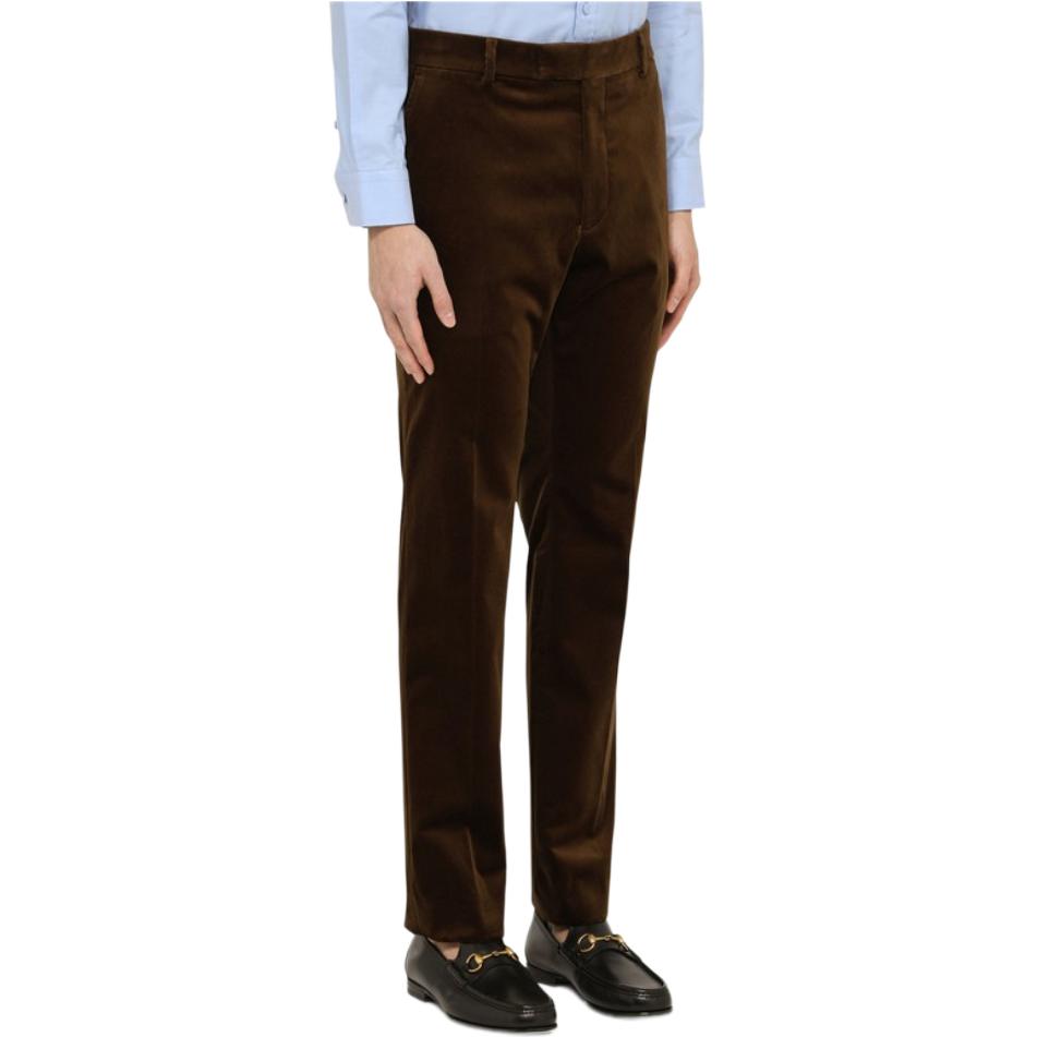 Lookbook グッチ ブラウン ストレートレッグ ジッパー カジュアルパンツ 702094-ZALC6-2010