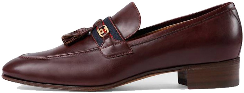 GUCCI 古奇 配飾帶扣環式雙G 尖頭粗跟高筒鞋 酒紅色 Buy GUCCI 古奇 配飾帶扣環式雙G 尖頭粗跟高筒鞋 酒紅色