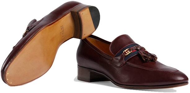 GUCCI 古奇 配飾帶扣環式雙G 尖頭粗跟高筒鞋 酒紅色 Shop GUCCI 古奇 配飾帶扣環式雙G 尖頭粗跟高筒鞋 酒紅色