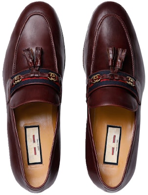 GUCCI 古奇 配飾帶扣環式雙G 尖頭粗跟高筒鞋 酒紅色 Purchase GUCCI 古奇 配飾帶扣環式雙G 尖頭粗跟高筒鞋 酒紅色
