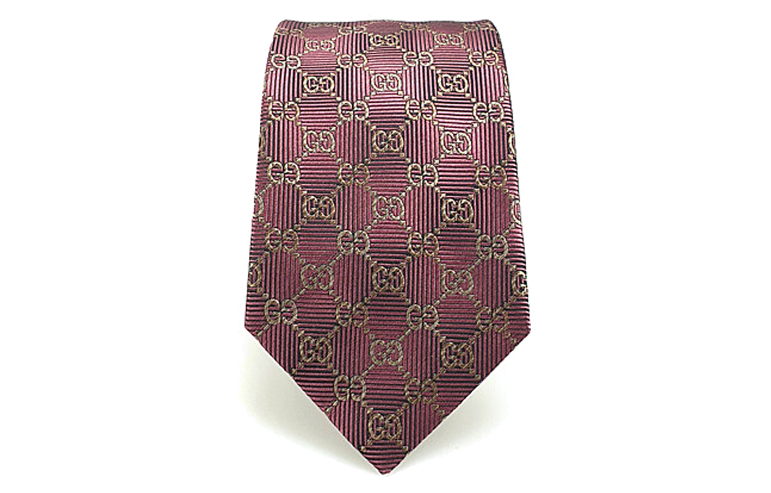GUCCI  Burgundy Tie with Printed Pattern Design 4088694E0025778 圖 3