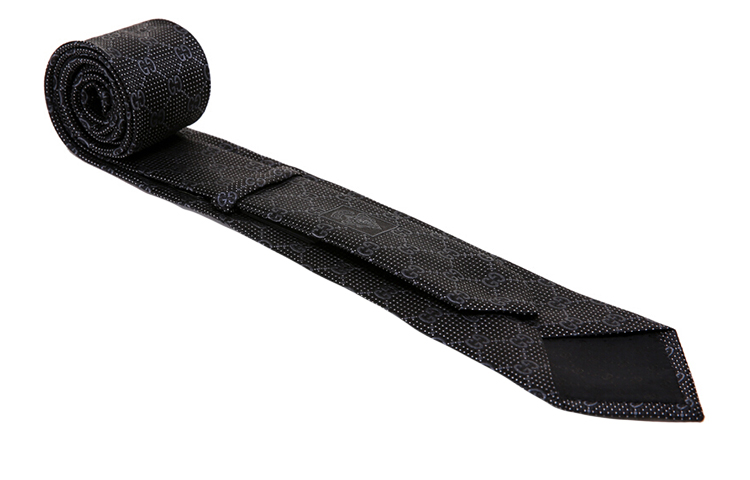 Gucci Black Silk Tie with Logo for Men - Stylish & Sophisticated 408865-4E002-1062 圖 4