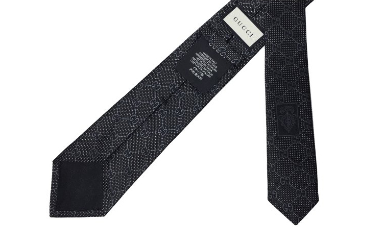 Gucci Black Silk Tie with Logo for Men - Stylish & Sophisticated 408865-4E002-1062 圖 6