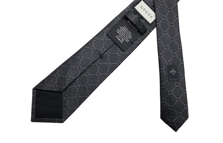 Gucci Black Silk Tie with Logo for Men - Stylish & Sophisticated 408865-4E002-1062 圖 7
