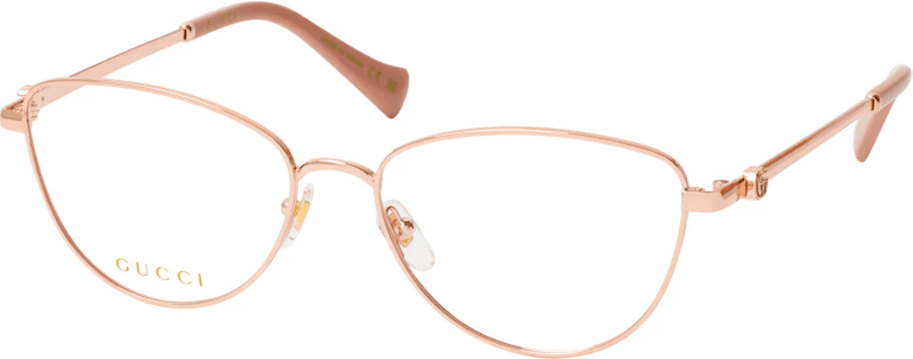 古驰 粉色猫眼光学眼镜 金属镜腿与品牌标志 GG1595O002 Order 古驰 粉色猫眼光学眼镜 金属镜腿与品牌标志 GG1595O002