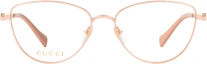 Lookbook 古驰 粉色猫眼光学眼镜 金属镜腿与品牌标志 GG1595O002