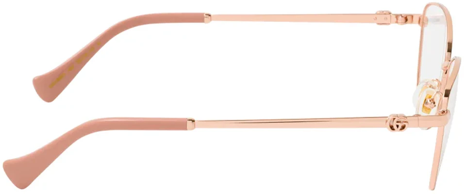 古驰 粉色猫眼光学眼镜 金属镜腿与品牌标志 GG1595O002 Shop 古驰 粉色猫眼光学眼镜 金属镜腿与品牌标志 GG1595O002