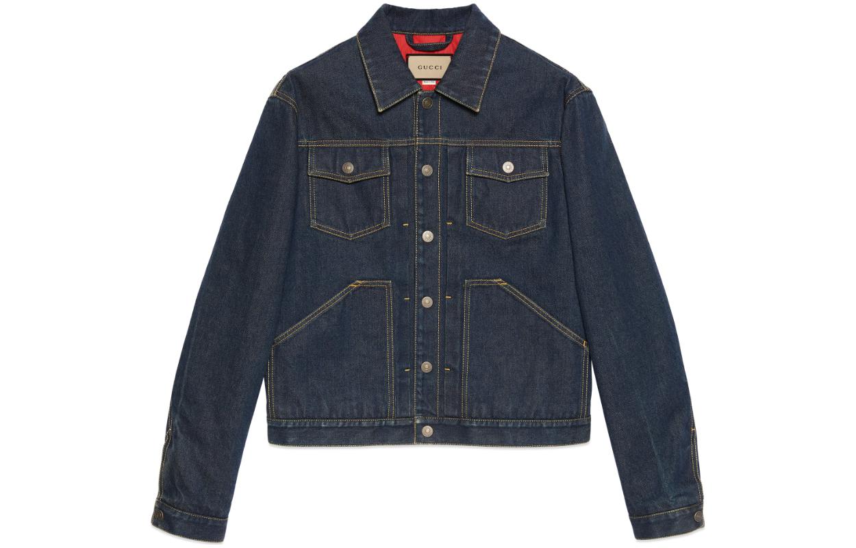 GUCCI  Chinese New Year SS24 Dark Blue Denim Jacket with Logo Patch. 766038-XDCQ8-4759 圖 2