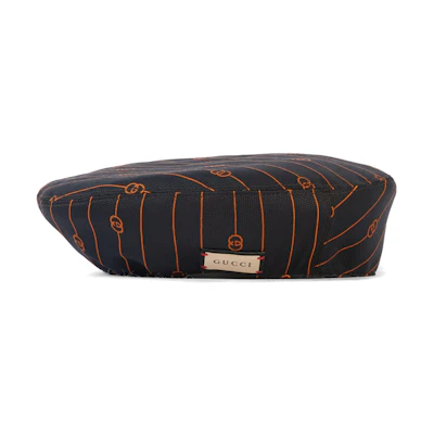 GUCCI Cotton Beret Black with Signature G Pattern. 752789-4HA1K-8464