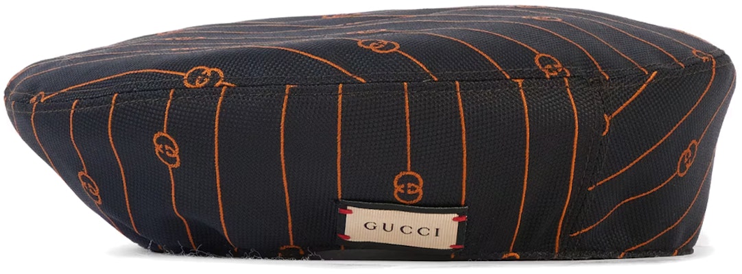 GUCCI Cotton Beret Black with Signature G Pattern. 752789-4HA1K-8464 Order GUCCI Cotton Beret Black with Signature G Pattern. 752789-4HA1K-8464