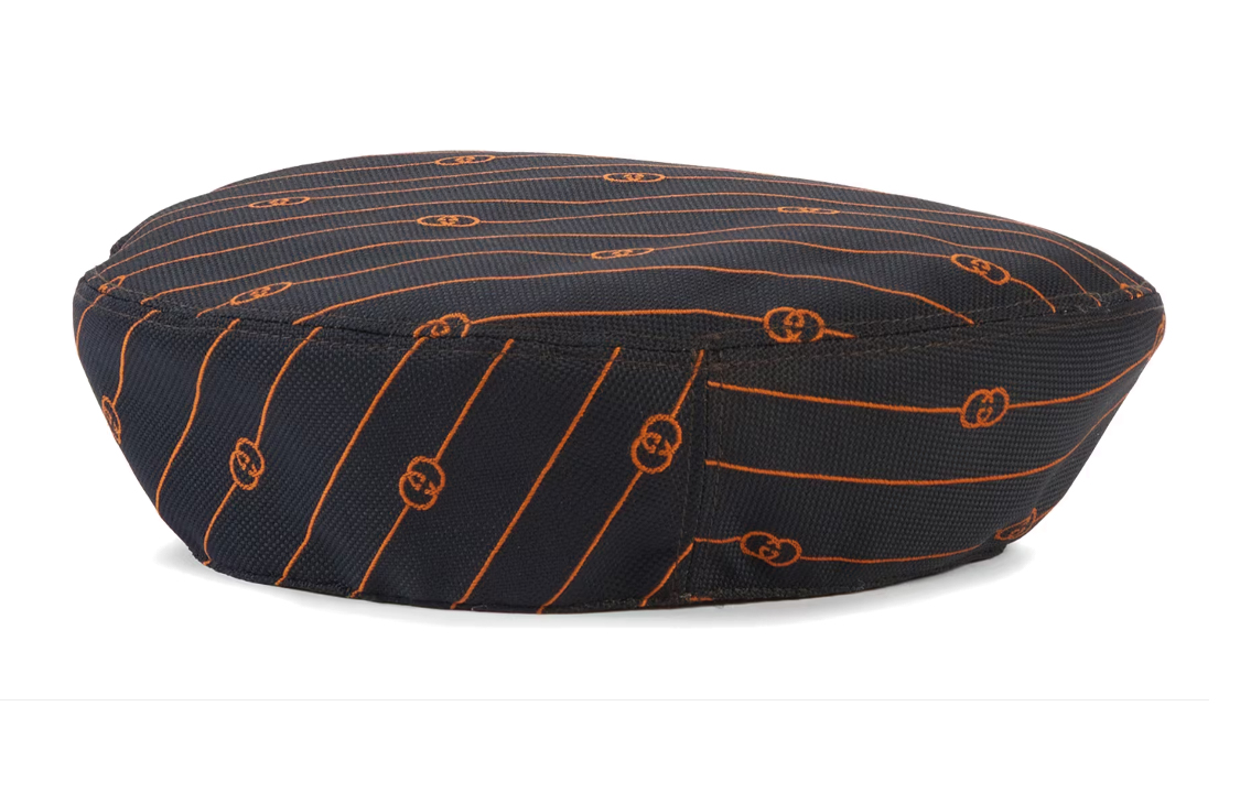 Shop 구찌 시그니처 G 패턴 블랙 코튼 베레모. 752789-4HA1K-8464