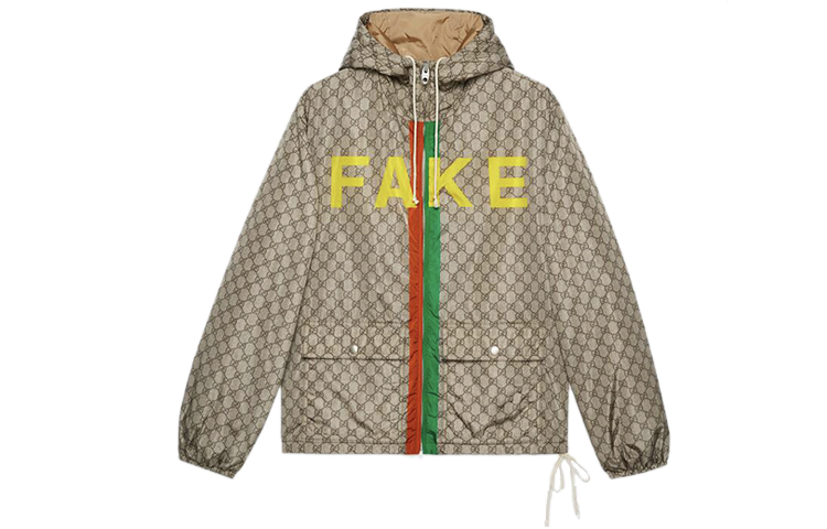 Gucci "Fake/Not" GG Nylon Jacket Beige 636391-ZAFKX-7294