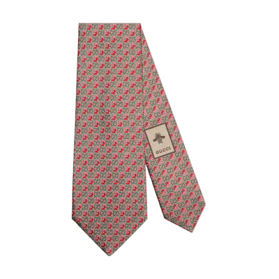 GUCCI Floral Silk Jacquard Tie - Light Brown 672565-4E002-9974