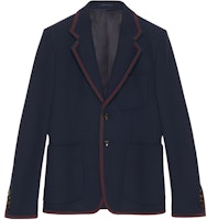 GUCCI FW23 Knit Blazer with Webbing - Blue 770374-ZAM6S-4240 GUCCI FW23 Knit Blazer with Webbing - Blue 770374-ZAM6S-4240