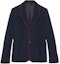 Buy GUCCI Blazer Knit FW23 dengan Webbing - Biru 770374-ZAM6S-4240
