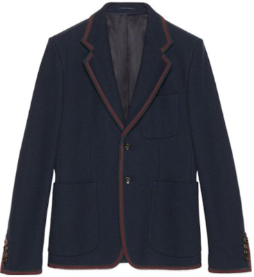 GUCCI Blazer Knit FW23 dengan Webbing - Biru 770374-ZAM6S-4240 Order GUCCI Blazer Knit FW23 dengan Webbing - Biru 770374-ZAM6S-4240