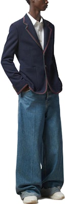 GUCCI Blazer Knit FW23 dengan Webbing - Biru 770374-ZAM6S-4240 Details for GUCCI Blazer Knit FW23 dengan Webbing - Biru 770374-ZAM6S-4240