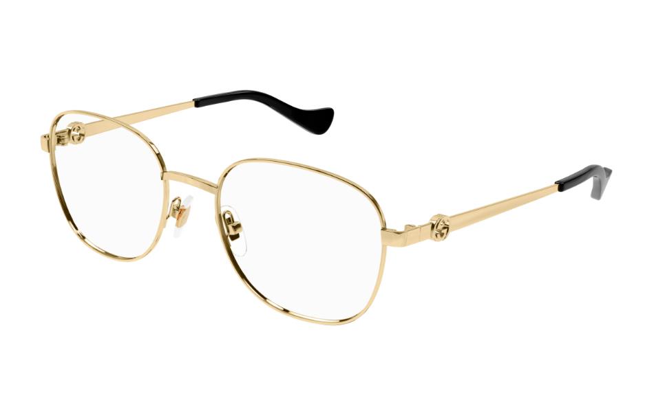 GUCCI  Gold Metal Butterfly Optical Frame with Logo Temples GG1602O001