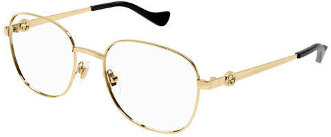 GUCCI Gold Metal Butterfly Optical Frame with Logo Temples GG1602O001 GUCCI Gold Metal Butterfly Optical Frame with Logo Temples GG1602O001