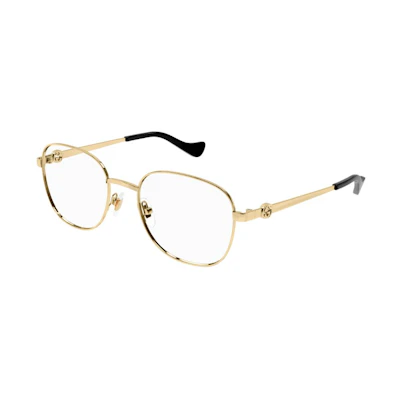 GUCCI Gold Metal Butterfly Optical Frame with Logo Temples GG1602O001