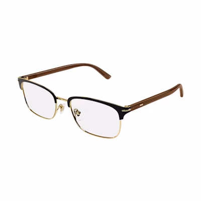 GUCCI Gold Rectangular Optical Glasses with Colorblock Design. GG1448O00256