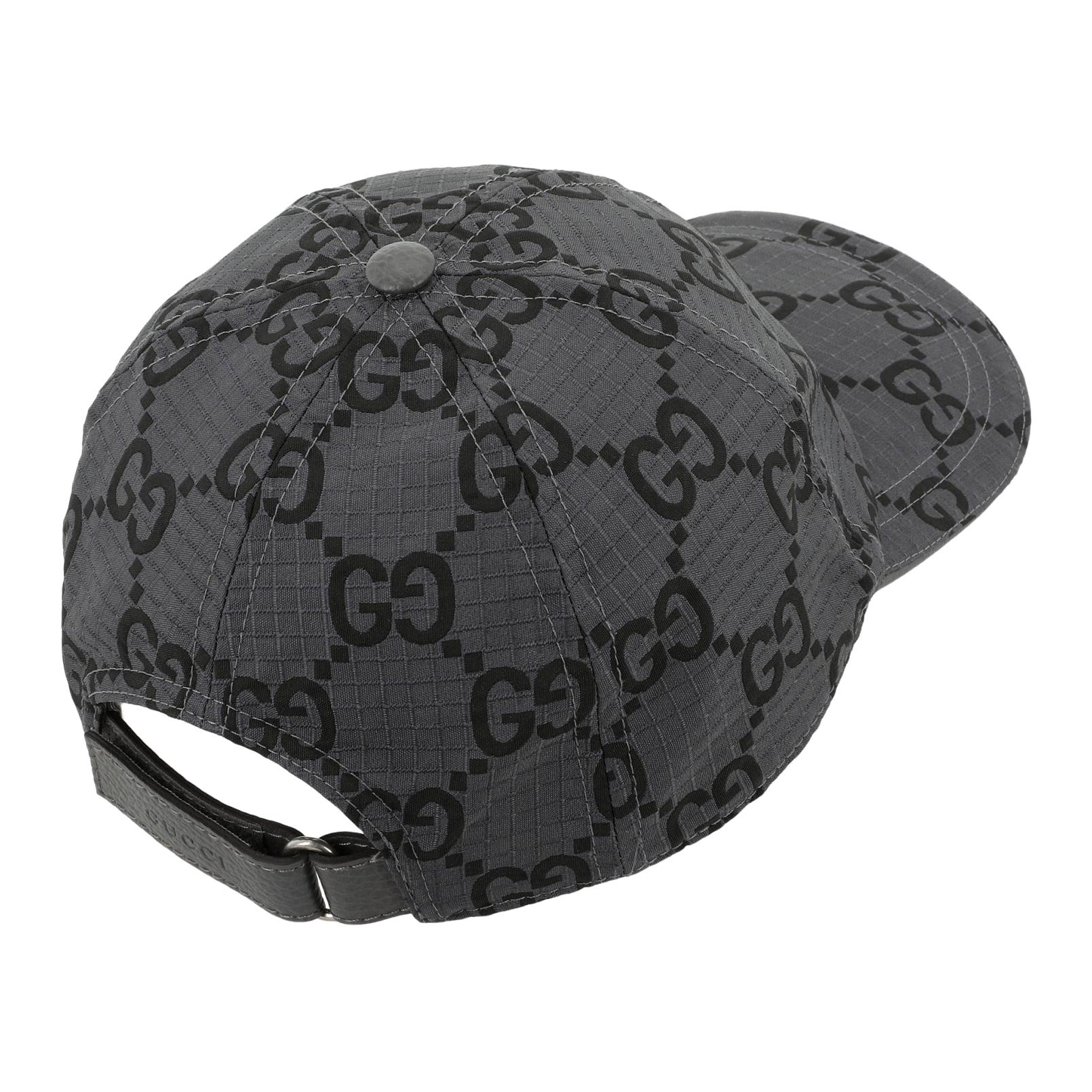 Shop 구찌 로고 & 지속 가능한 소재 그레이 야구 모자. 7683924HA5M1161