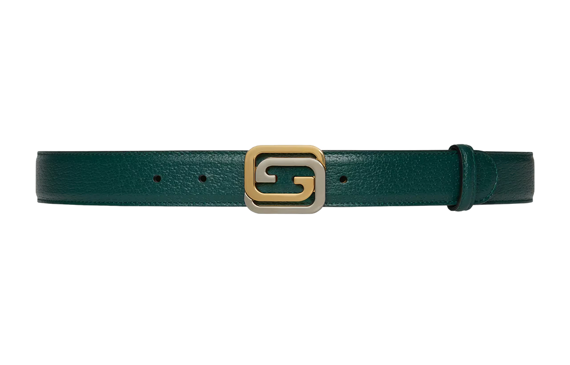 GUCCI  Green Leather Belt with Sleek Buckle 3cm Fashion Classic. 715603-AAA0J-3441 圖 2