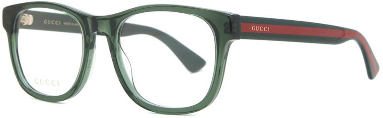 GUCCI Green Rectangular Acetate Optical Glasses with Logo Temples GG0004ON011 Order GUCCI Green Rectangular Acetate Optical Glasses with Logo Temples GG0004ON011