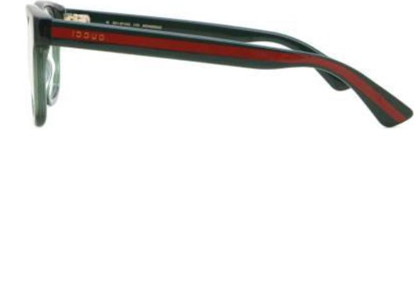 GUCCI Green Rectangular Acetate Optical Glasses with Logo Temples GG0004ON011 Shop GUCCI Green Rectangular Acetate Optical Glasses with Logo Temples GG0004ON011