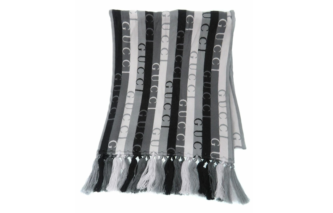 GUCCI  Grey Fashion Logo Warm Knit Scarf. 634166-4GB22 圖 3