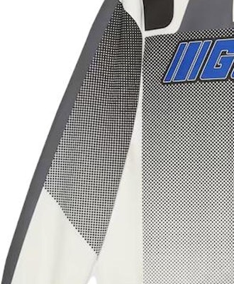 GUCCI Sweater Abu-Abu High-Neck Motif Huruf Colorblock. 761735-XJFZJ-1152 Details for GUCCI Sweater Abu-Abu High-Neck Motif Huruf Colorblock. 761735-XJFZJ-1152