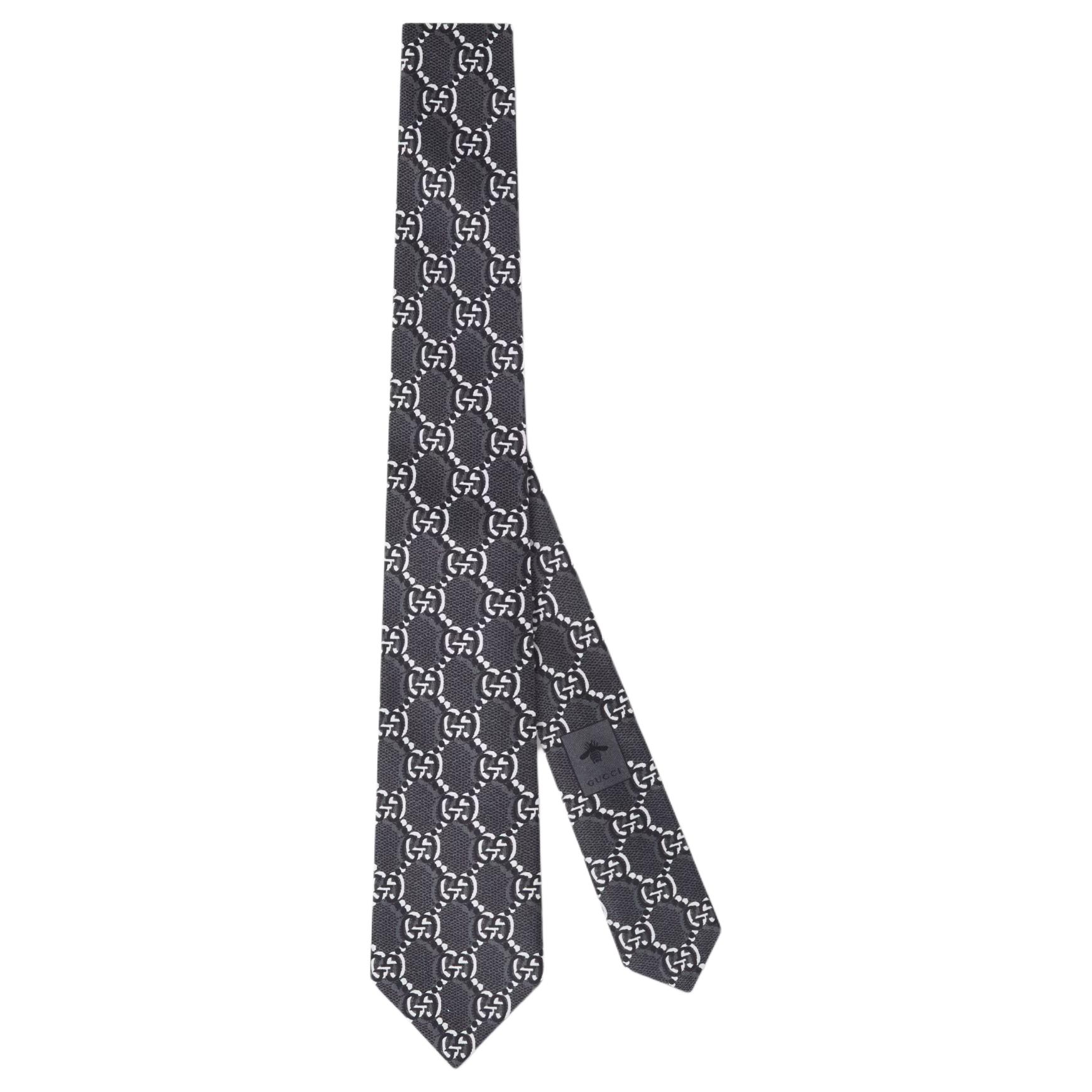 Order GUCCI  Grey Silk Tie with Logo Design. 8042934EABI1163