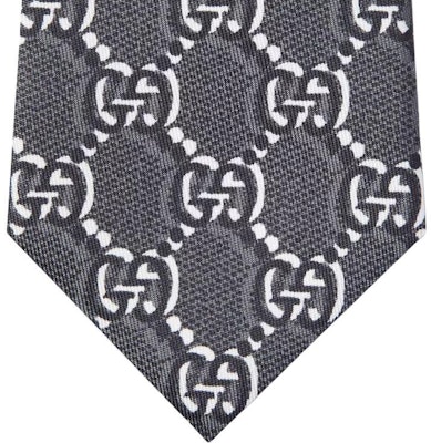 GUCCI Grey Silk Tie with Logo Design. 8042934EABI1163 Lookbook GUCCI Grey Silk Tie with Logo Design. 8042934EABI1163