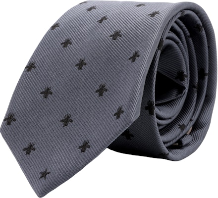 GUCCI Grey Tie with Bee Embroidery Casual Style. 456526-4E002-1160 Lookbook GUCCI Grey Tie with Bee Embroidery Casual Style. 456526-4E002-1160