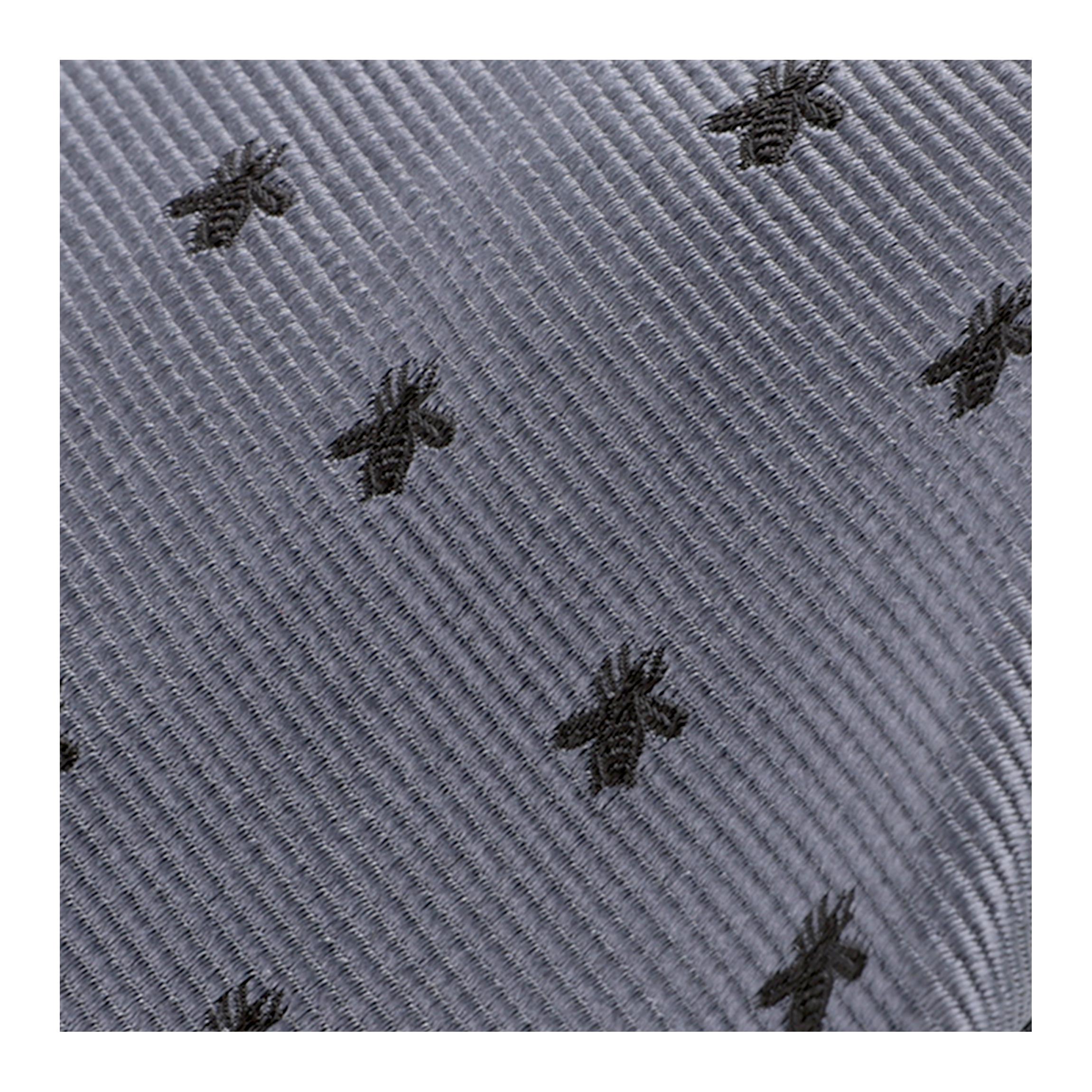 Shop GUCCI  Grey Tie with Bee Embroidery Casual Style. 456526-4E002-1160
