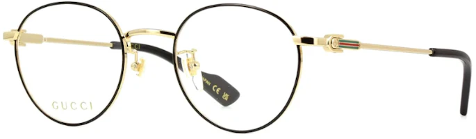 GUCCI Irregular Black Optical Glasses with Metal Frame & Stripe Detail. GG1613OJ001 GUCCI Irregular Black Optical Glasses with Metal Frame & Stripe Detail. GG1613OJ001