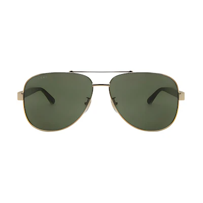 GUCCI Irregular Shaped Sunglasses with Letter Logo in Tortoiseshell. GCGG0528S00963