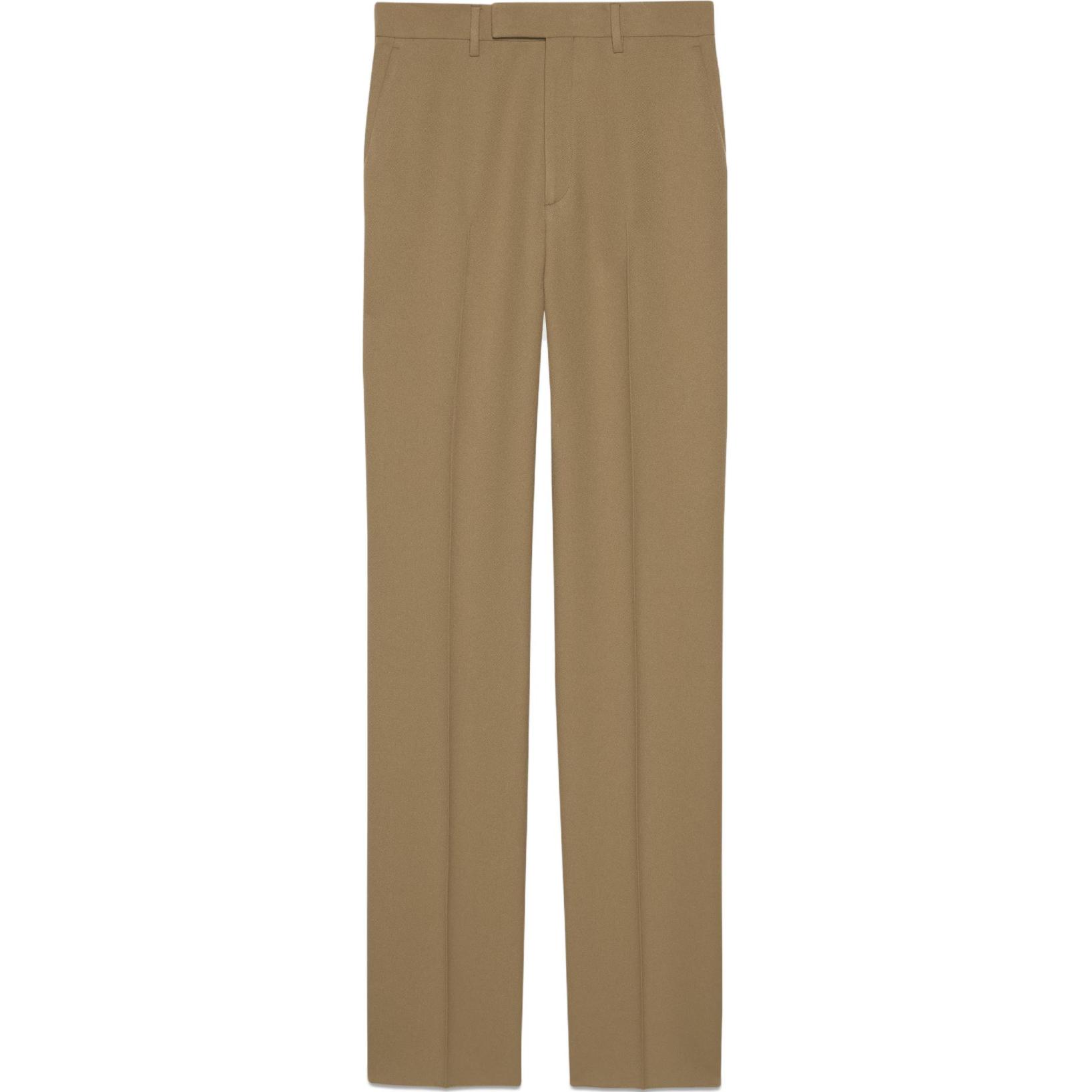 GUCCI  Khaki Straight-Leg Mid-Waist Relaxed Casual Pants. 761563-Z798C-2708