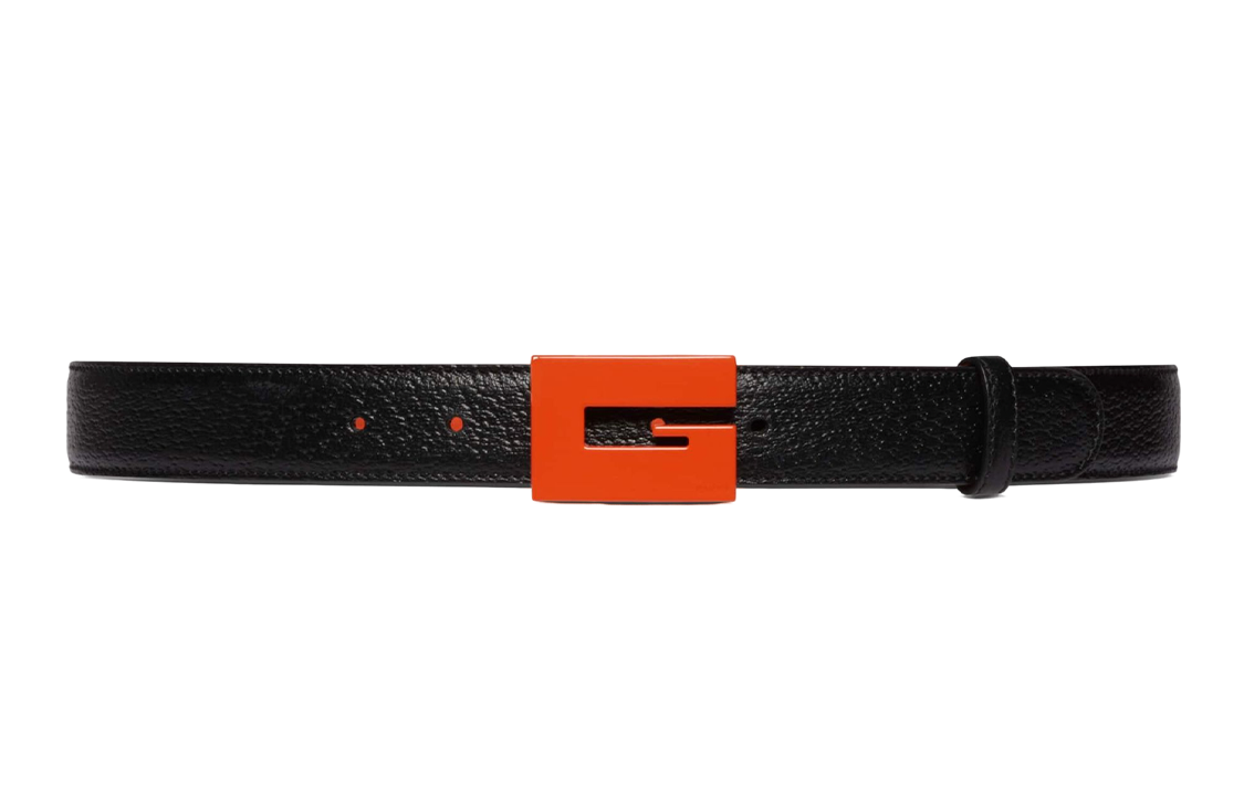 GUCCI  Leather Belt with Bold G Buckle, 3cm Width. 709974-AABY9-1250