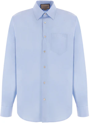 Kemeja Lengan Panjang Slim Fit Light Blue GUCCI dengan Kerah Solid Point 770269-ZAPP9-4990 Order Kemeja Lengan Panjang Slim Fit Light Blue GUCCI dengan Kerah Solid Point 770269-ZAPP9-4990