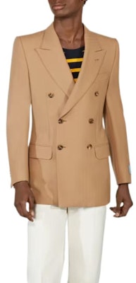 구찌 라이트 브라운 솔리드 헤링본 더블 브레스티드 블레이저. 671980-ZAG95-2240 Lookbook 구찌 라이트 브라운 솔리드 헤링본 더블 브레스티드 블레이저. 671980-ZAG95-2240