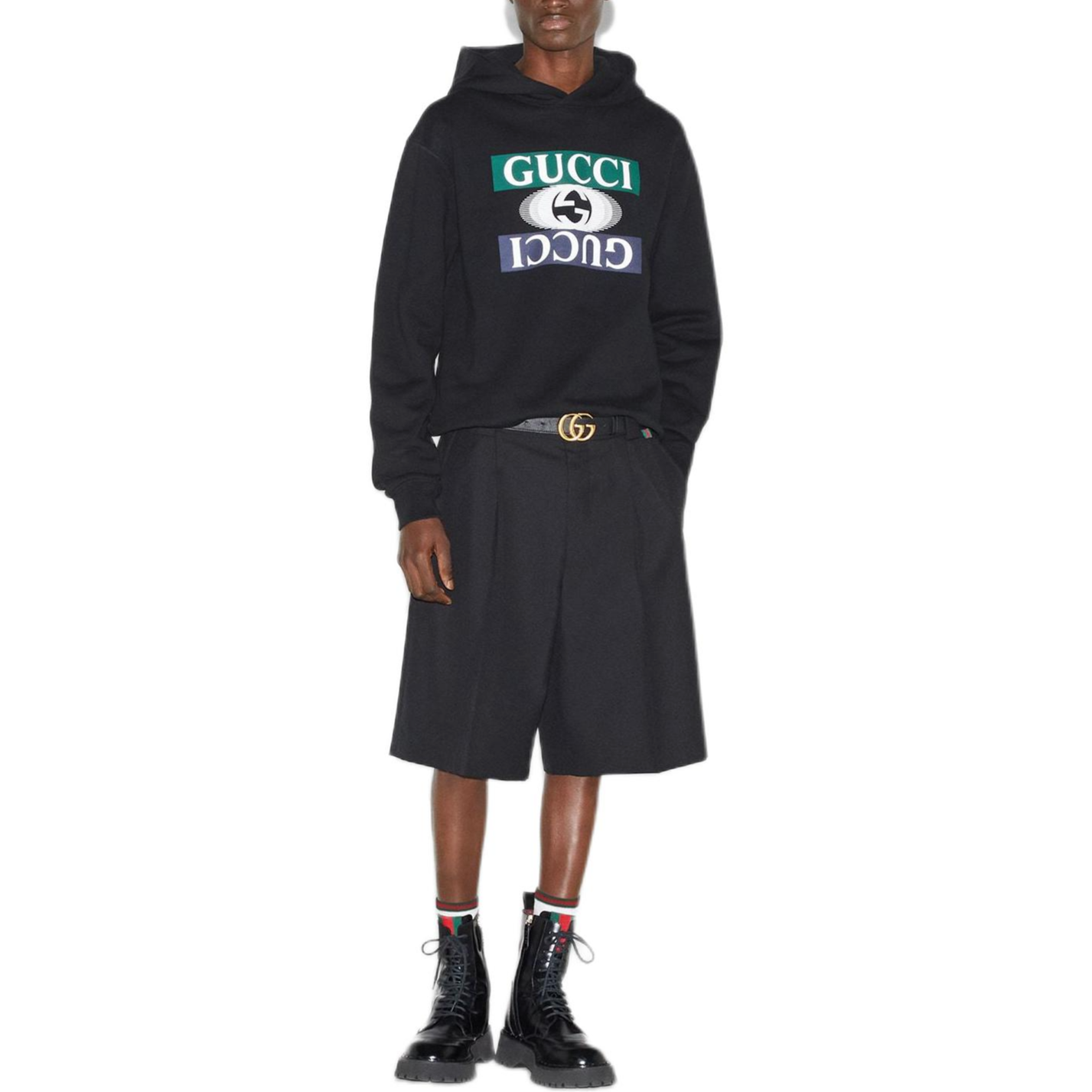 GUCCI  Logo Letter Hoodie Black. 795557-XJGQP-1152 圖 3