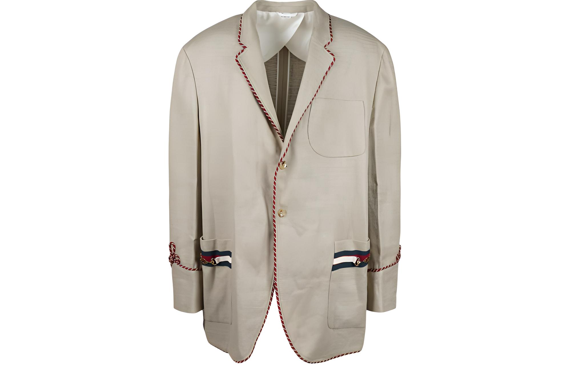 GUCCI  Loose-Fit V-Neck Single-Breasted Blazer Natural Color. 568652-Z8ADE-9966