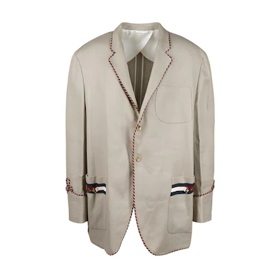 GUCCI Loose-Fit V-Neck Single-Breasted Blazer Natural Color. 568652-Z8ADE-9966