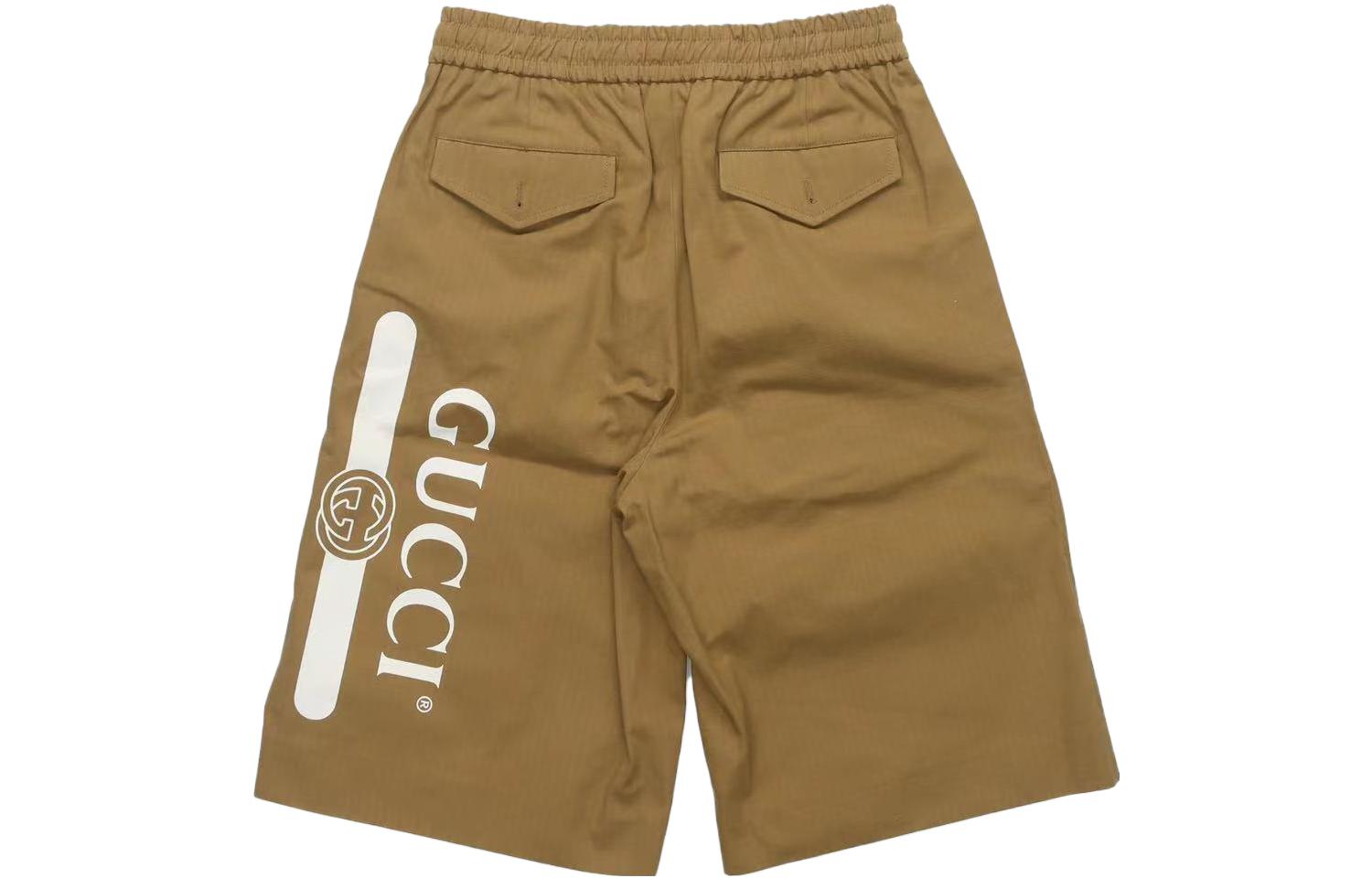 GUCCI  Mid-Rise Brown Straight-Leg Shorts with Side Stripes. 630204-ZAEP7-2109 圖 3