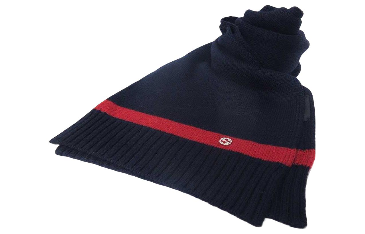 Lookbook GUCCI Bufanda de Lana Tejida con Rayas y Monograma. 544630-4G200-4074