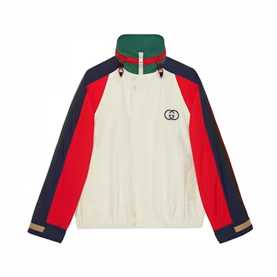 GUCCI Multicolor High-Neck Logo Pattern Long-Sleeve Jacket. 747369 ZANYS 9791