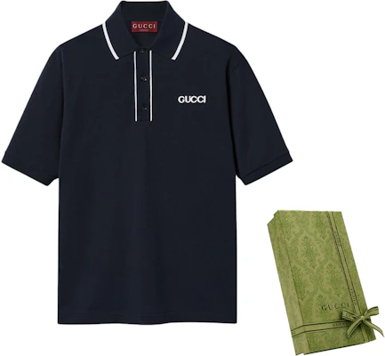 古驰 海军蓝条纹Logo印花短袖 Polo衫 806250-XJG3G-4003 Purchase 古驰 海军蓝条纹Logo印花短袖 Polo衫 806250-XJG3G-4003