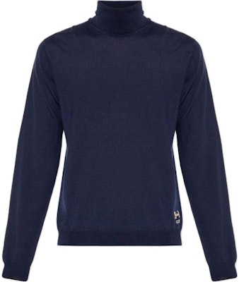 GUCCI 海军蓝高领毛衣带简约Logo细节. 729476-XKCOR-4011 Buy GUCCI 海军蓝高领毛衣带简约Logo细节. 729476-XKCOR-4011