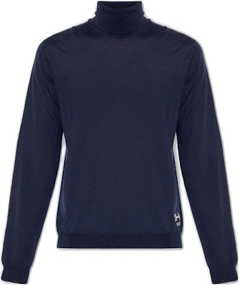 GUCCI 海军蓝高领毛衣带简约Logo细节. 729476-XKCOR-4011 Order GUCCI 海军蓝高领毛衣带简约Logo细节. 729476-XKCOR-4011